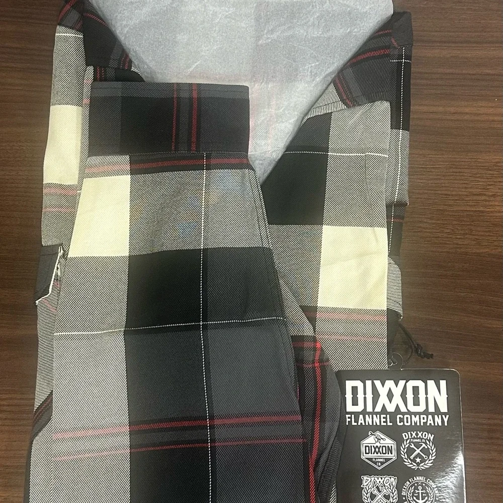 DIXXON Cro-Mags Mens Flannel Shirt Large Black Gray Red NWT Limited Edition - Picture 9 of 10